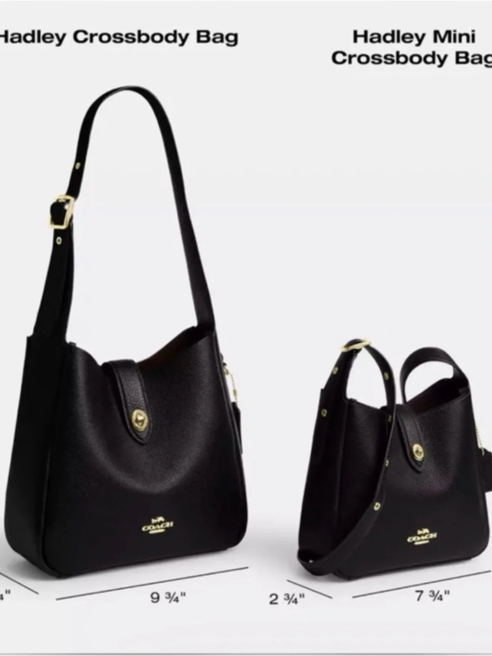 NWOT Coach patent Leather Hadley Bag - Black